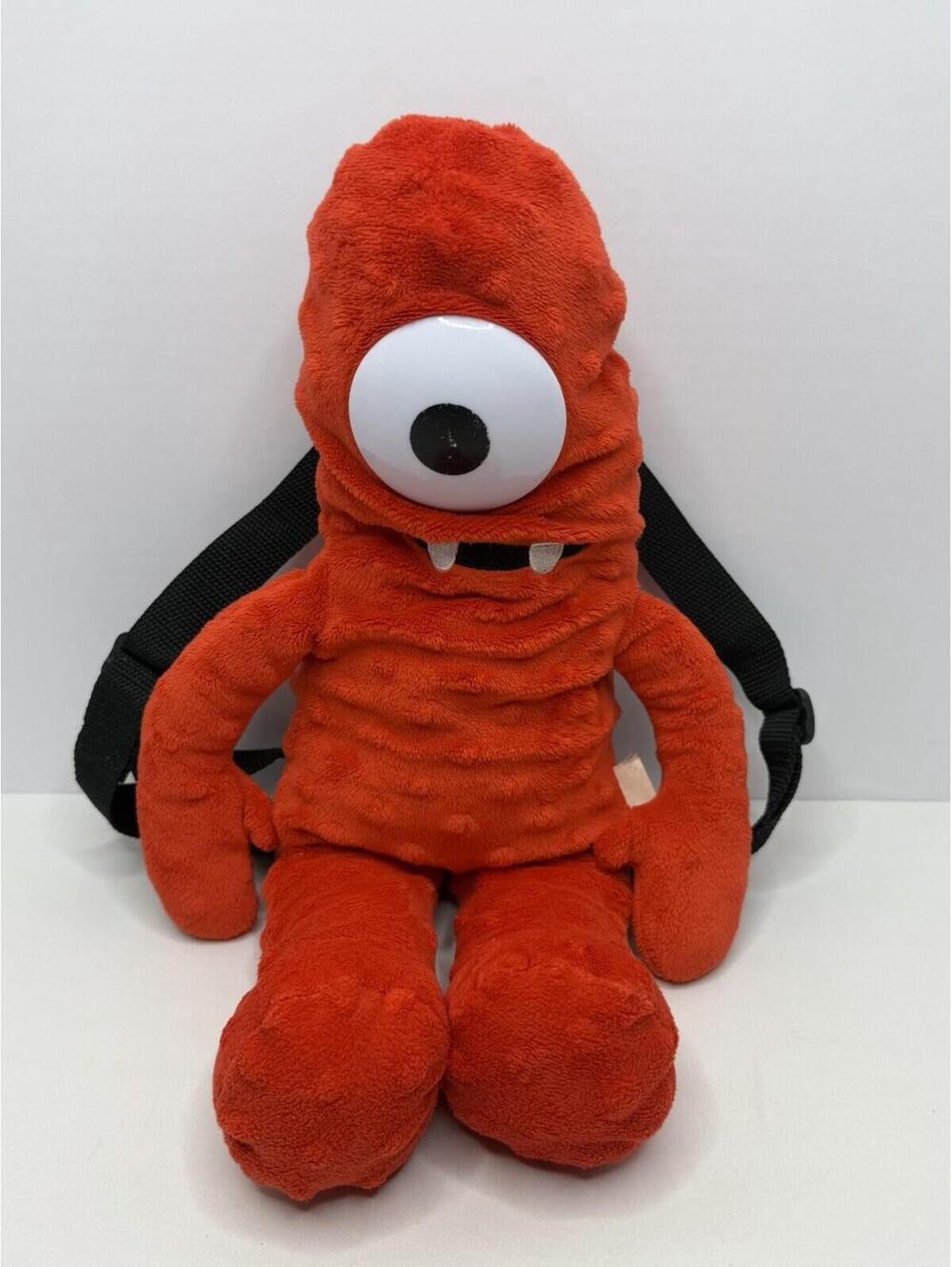 Vintage 2011 Animations Yo Gabba Gabba Muno 17" Red Zippered Plush Backpack
